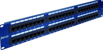 slomart EMITERNET DCN/PPFA652K488C5E 19" patch panel, 48x RJ45 UTP Cat.5E (2U), modra