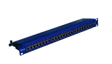 slomart EMITERNET DCN/PPFA674EKS248C6 19" patch panel, 24x RJ45 STP Cat.6 (1U), modra