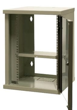 slomart EMI EM/SOHO-9U Viseča omarica 10" 9U, 325x330x445mm, siva, steklena vrata