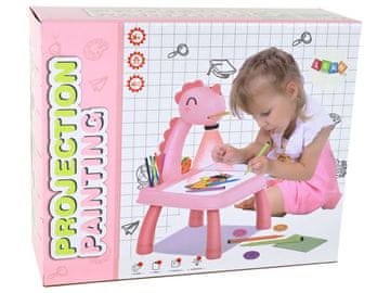 slomart LEAN TOYS Projektor za risanje z dinozavrom - roza