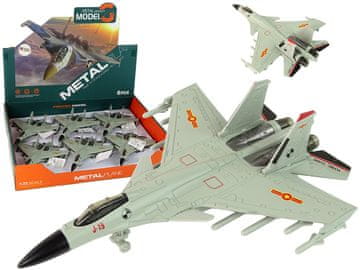 slomart LEAN TOYS Bojni letalo na vzmetni pogon 1:72, sivo
