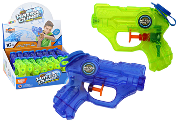 MINI LEAN TOYS Mini vodni pištol, zelen/moder, doseg 7-8m