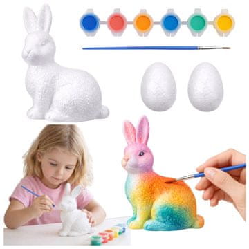 slomart LEAN TOYS Komplet za barvanje velikonočnih okraskov, zajec in jajca