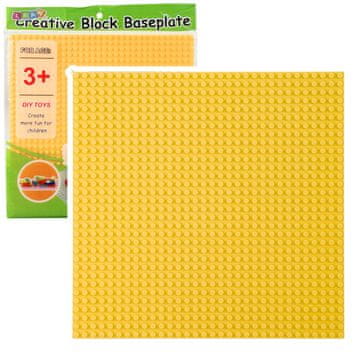 slomart LEAN TOYS Gradbena plošča za kocke, rumena, 25,5x25,5 cm