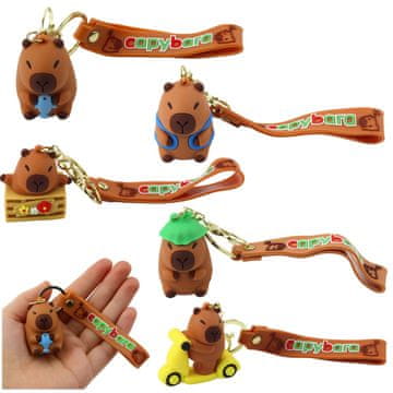 slomart LEAN TOYS Privezek Kapibara, obesek, karabin, mešano