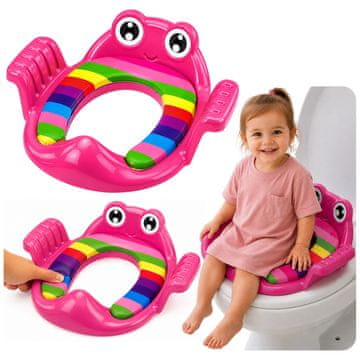 slomart LEAN TOYS Otroška WC deska z mehkim sedežem in ročaji, roza