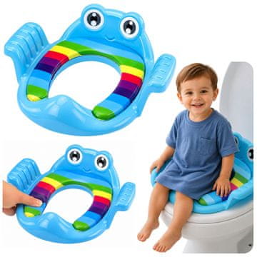 slomart LEAN TOYS Otroška WC deska z mehkim sedežem in ročaji, modra