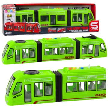 Metro LEAN TOYS Mesto metro vlak zeleni 1:16, luči, zvoki, odpirajoča se vrata