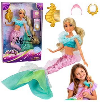 Anlily LEAN TOYS Lutka Anlily, sirena z bleščečim repom
