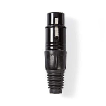 Nedis XLR priključek | Naravnost | Ženska | Ponikljano | Spajkanje | Vhodni premer kabla: 5,0 mm | Kovina | Črna | 1 kos | Plastična vrečka
