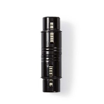 Nedis XLR adapter | XLR 3-polni ženski | XLR 3-polni ženski | Ponikljano | Naravnost | Kovina | Črna | 1 kos | Plastična vrečka