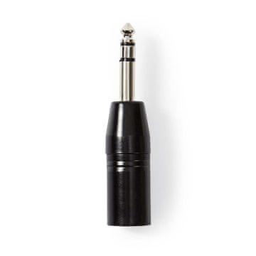 Nedis XLR adapter | XLR 3-polni moški | 6,35 mm moški | Ponikljano | Naravnost | Kovina | Črna | 1 kos | Plastična vrečka