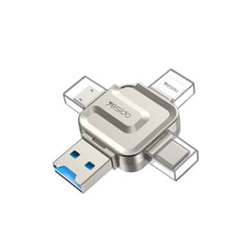 Alecto Yesido 4-v-1 USB bralnik pomnilniških kartic OTG adapter