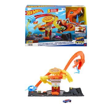 Mattel Hot Wheels City Lačna kobra napade picerijo – igralni komplet