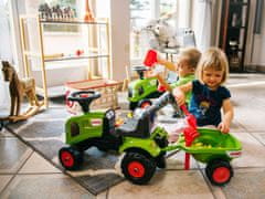 Alltoys Otroški poganjalec Claas, zeleni traktor z volanom in prikolico