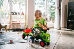 Alltoys Otroški poganjalec Claas, zeleni traktor z volanom in prikolico