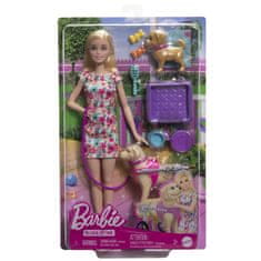 Mattel Barbie lutka in kuža z invalidskim vozičkom – igralni komplet