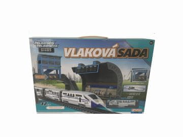 Alltoys Vlakovna garnitura 244 cm z lučkami, 17-delna