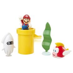 Alltoys Komplet 5 figuric Super Mario Diorama, 6 cm, z dodatki