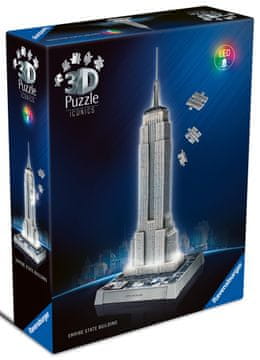 Ravensburger 3D sestavljanka Iconics: Empire State Building – nočna različica