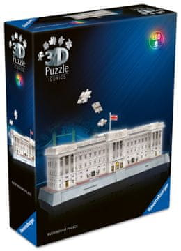 Ravensburger 3D sestavljanka Iconics – Buckinghamska palača, nočna izdaja