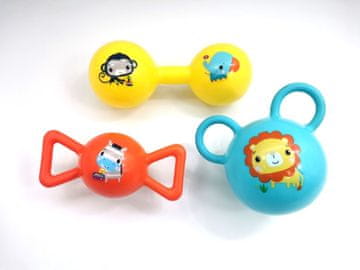 Mattel Fisher-Price komplet žogic z ročaji, 3 kosi