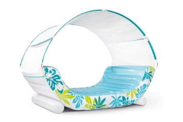 Alltoys Napihljiv ležalnik Tropical s snemljivim senčnikom, 224 × 150 × 165 cm