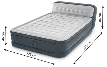 Alltoys Nafukljiva postelja Ultra Plush z vzglavjem, 152 × 236 × 86 cm