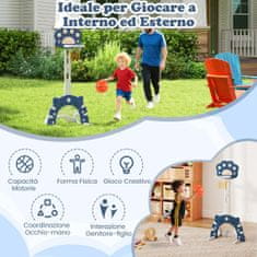 Costway Otroški športni center 3 v 1 nastavljiv košarkarski koš