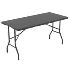 Costway Zložljiva piknik miza HDPE lesni vzorec 152x70 cm