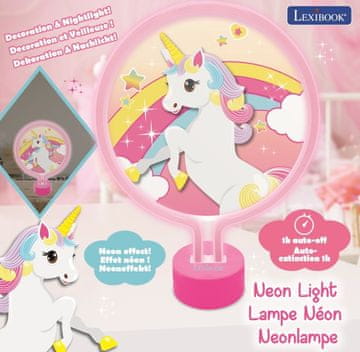 Alltoys Lexibook neonska dekorativna lučka v obliki samoroga
