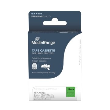 MediaRange Trak p-touch tze-731 zelen/črn 12mm mrbtz731