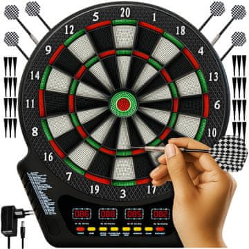 Trizand Elektronska tarča za pikado z LED-prikazovalniki in 6 puščicami, 43 × 51,5 cm
