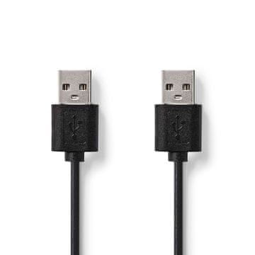 Nedis USB kabel | USB 2.0 | USB-A moški | USB-A moški | 480 Mbps | Ponikljano | 2,00 m | Okrogla | PVC | Črna | Oznaka