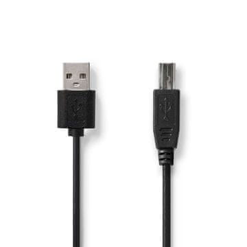Nedis USB kabel | USB 2.0 | USB-A moški | USB-B moški | 480 Mbps | Ponikljano | 3,00 m | Okrogla | PVC | Črna | Oznaka