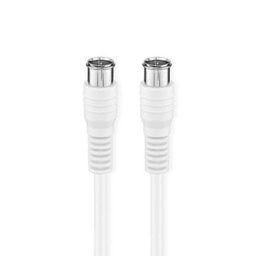 Nedis Satelitski in antenski kabel | F Moški | F Moški | Ponikljano | 75 ohmov | Dvojno zaščiten | 5,00 m | Okrogla | PVC | Bela | Škatla