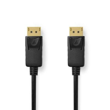 Nedis Displayport kabel | DisplayPort Hane | DisplayPort Hane | 8K@60Hz | ponikljana | 2,00 m | Okrogla | PVC | Svart | Oznaka