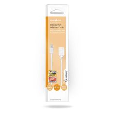 Nedis Mini DisplayPort kabel | DisplayPort 1.2 | Mini DisplayPort Hane | DisplayPort Hona | 21,6 Gbps | ponikljana | 0,20 m | Okrogla | PVC | Vit | Låda