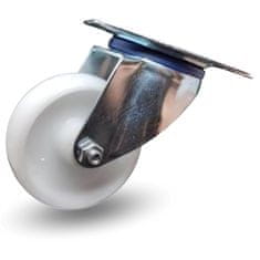 Komplet vrtljivih kolesc 80 mm 120 kg JPPP 0801 BELA polipropilen