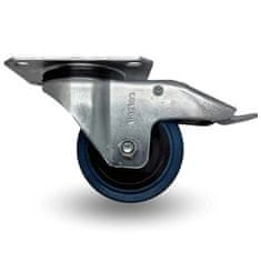 Vrtljivo kolo, zavora, 80 mm, 100 kg, BPPB 0801, MODRO, guma