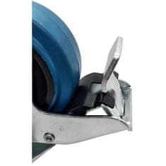 Vrtljivo kolo, zavora, 80 mm, 100 kg, BPPB 0801, MODRO, guma