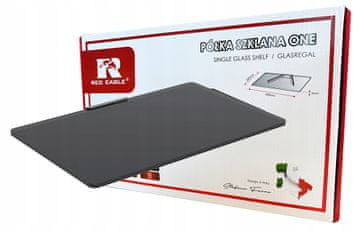 ONE steklena polica za TV RTV 350x220. Črna.