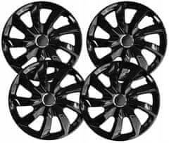 Pokrovi NRM Stig črne barve, 4 kosi, visok sijaj, velikost 14” univerzalni + obroč