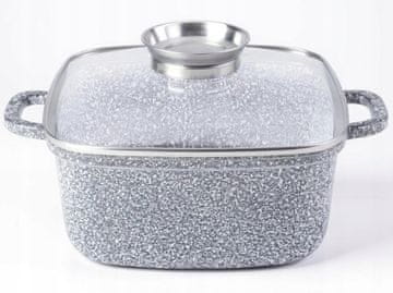 Kvadratni lonec 26 cm. Granitni MP-2109 s pokrovom