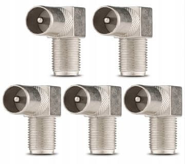 CONOTECH Komplet 5x RF antenskih vtičev, moški, pravokotni, 6,8 mm, NS-124, cink