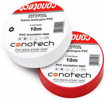 CONOTECH komplet belih in rdečih PVC izolacijskih trakov, 2 x 10 m