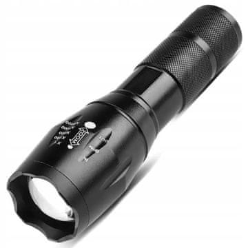 XML-T6 SKU290-2 LED taktična svetilka z zoomom, polnilna, vodoodporna