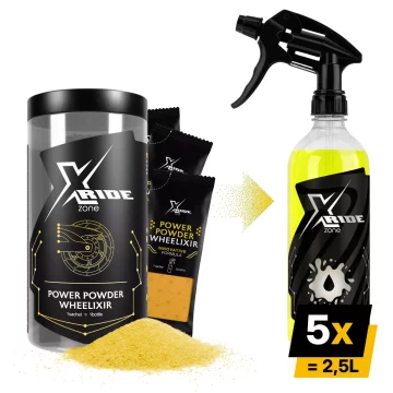 One KONCENTRAT ČISTILA ZA PLATIŠČA MOTOCIKLOV 5X500ML 2,5L ZAVORNI PRAH