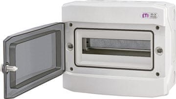ETI Nadometna razdelilna omarica ECH-12PT 12 modulov, prozorna vrata IP65 1500V D