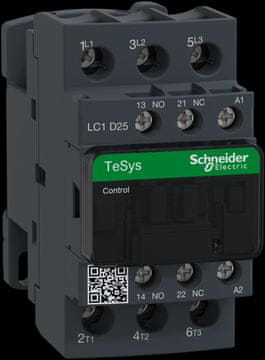 Schneider Electric Močnostni kontaktor TeSys D AC3 25A 3P 1NO 1NC tuljava 230VAC škatlaste sponke